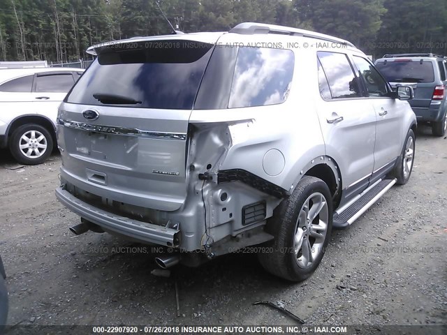 1FM5K7F89DGC21501 - 2013 FORD EXPLORER LIMITED SILVER photo 4