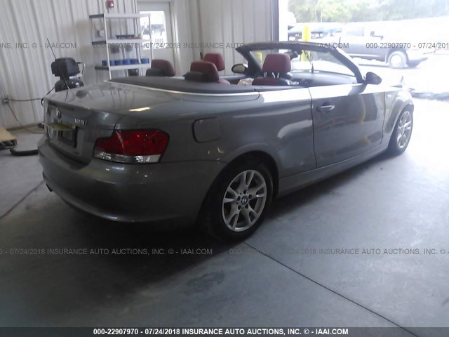 WBAUN13509VH81571 - 2009 BMW 128 I GRAY photo 4