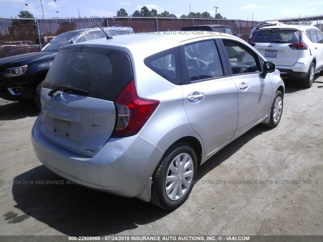 3N1CE2CP0FL397999 - 2015 NISSAN VERSA NOTE S/S PLUS/SV/SL/SR SILVER photo 4