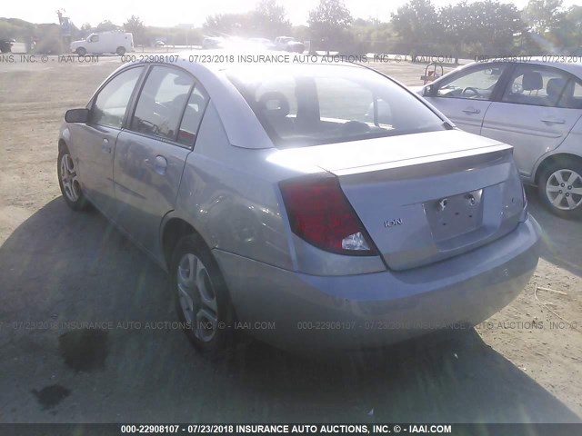 1G8AL52F43Z145790 - 2003 SATURN ION LEVEL 3 Light Blue photo 3