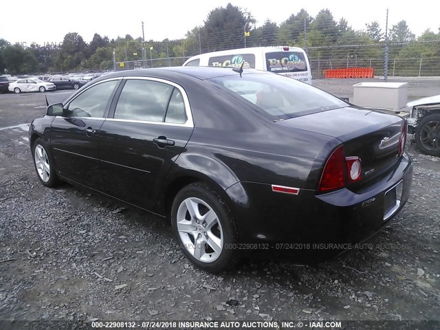 1G1ZG57B39F258068 - 2009 CHEVROLET MALIBU LS შავი ფოტო 3