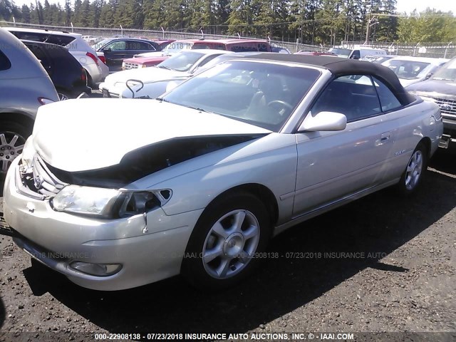 2T1FF22P43C603946 - 2003 TOYOTA CAMRY SOLARA SE/SLE BEIGE photo 2