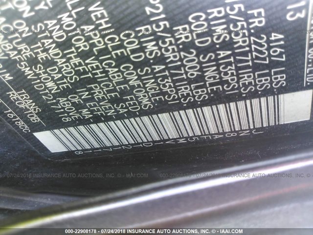 JN8AF5MV1DT217118 - 2013 NISSAN JUKE S/SV/SL BLACK photo 9