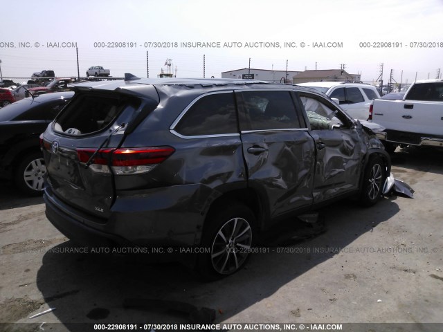 5TDKZRFH2JS527598 - 2018 TOYOTA HIGHLANDER SE/XLE GRAY photo 4