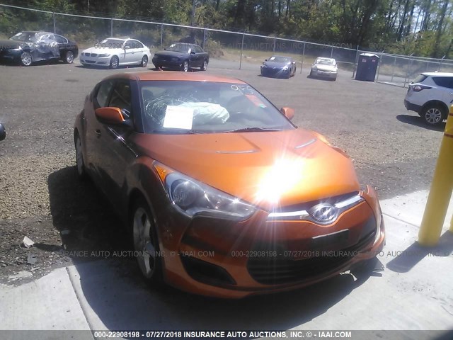 KMHTC6AD3CU029008 - 2012 HYUNDAI VELOSTER ORANGE photo 1