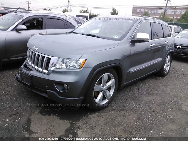 1C4RJFCT2CC140907 - 2012 JEEP GRAND CHEROKEE OVERLAND GRAY photo 2