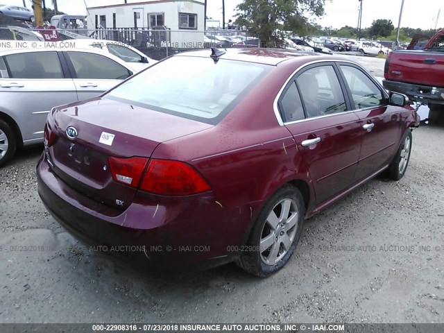 KNAGH4A85A5454068 - 2010 KIA OPTIMA EX/SX BURGUNDY photo 4