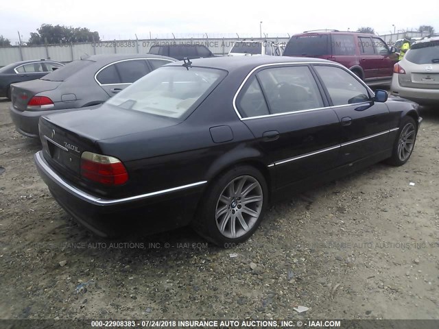 WBAGH83471DP21251 - 2001 BMW 740 IL BLACK photo 4