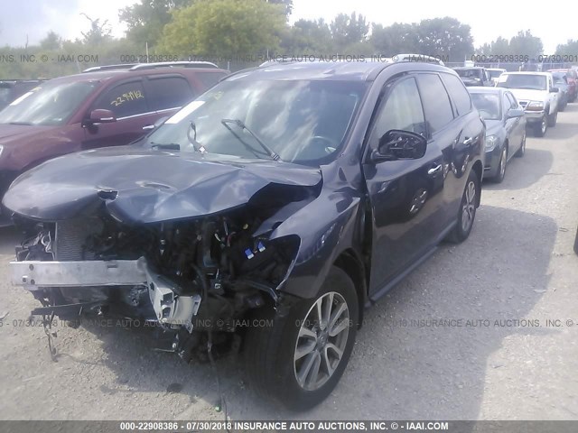 5N1AR2MM0EC694998 - 2014 NISSAN PATHFINDER S/SV/SL/PLATINUM GRAY photo 2