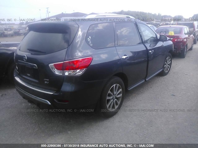 5N1AR2MM0EC694998 - 2014 NISSAN PATHFINDER S/SV/SL/PLATINUM GRAY photo 4