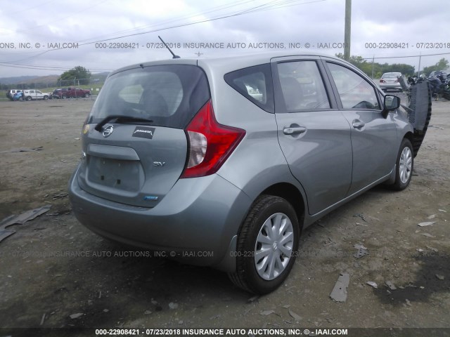 3N1CE2CPXFL428725 - 2015 NISSAN VERSA NOTE S/S PLUS/SV/SL/SR GRAY photo 4