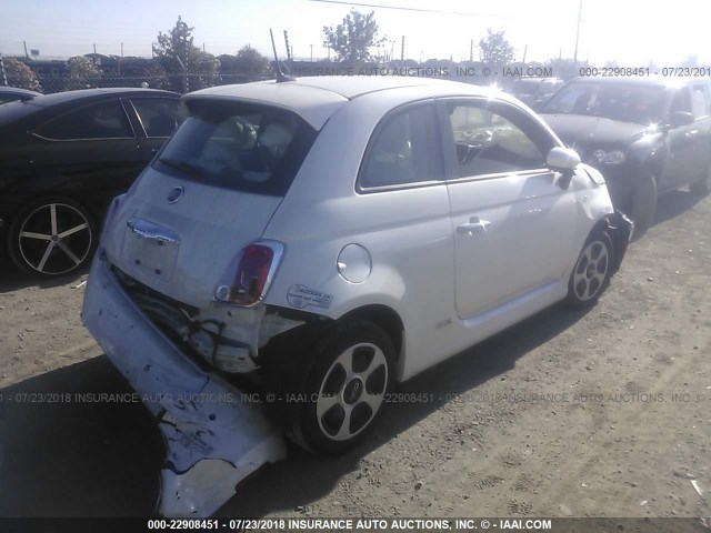 3C3CFFGE2HT521403 - 2017 FIAT 500 ELECTRIC WHITE photo 4