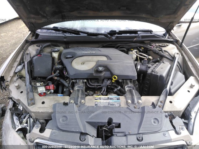 2G1WC581469276992 - 2006 CHEVROLET IMPALA LT GOLD photo 10