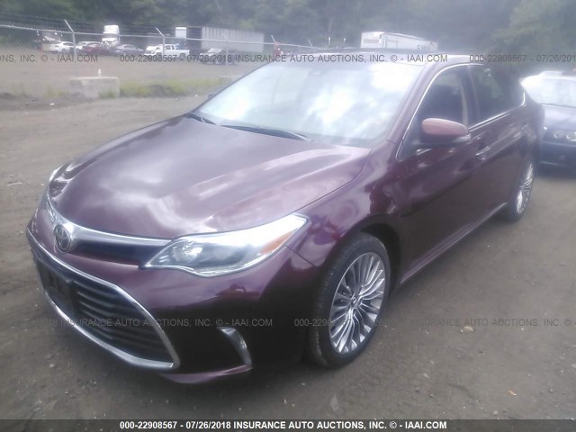 4T1BK1EB2GU237493 - 2016 TOYOTA AVALON XLE PLUS/PREMIUM/TOUR/LTD MAROON photo 2