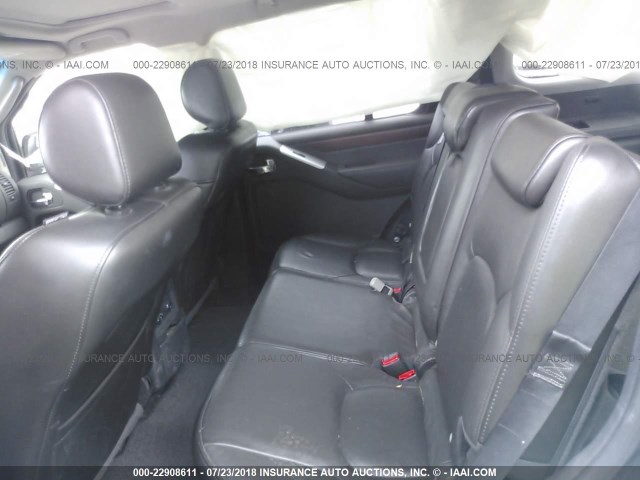 5N1BR18B08C614773 - 2008 NISSAN PATHFINDER LE/SE BLACK photo 8