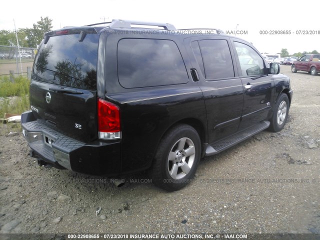 5N1AA08A55N738932 - 2005 NISSAN ARMADA SE/LE BLACK photo 4