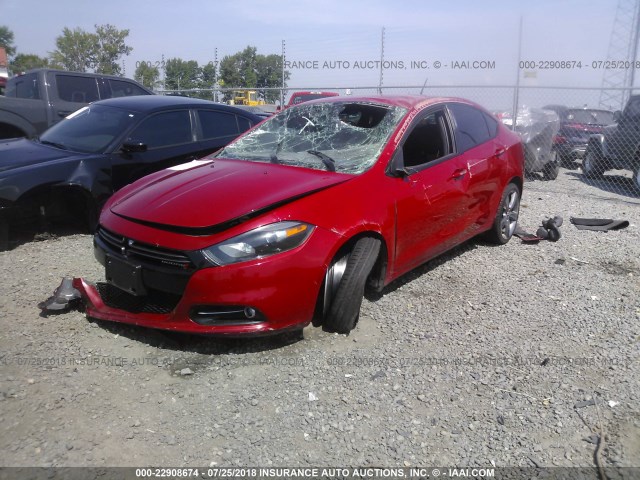 1C3CDFEB3ED719469 - 2014 DODGE DART GT RED photo 2