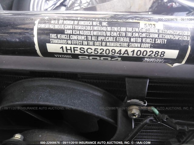 1HFSC52094A100288 - 2004 HONDA VT1300 S BLACK photo 10