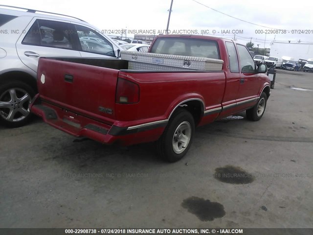 1GCCS1940V8112261 - 1997 CHEVROLET S TRUCK S10 RED photo 4