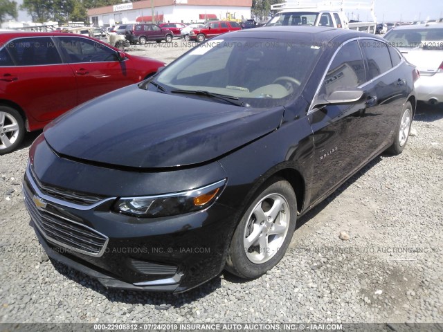 1G1ZB5ST7HF194887 - 2017 CHEVROLET MALIBU LS BLACK photo 2