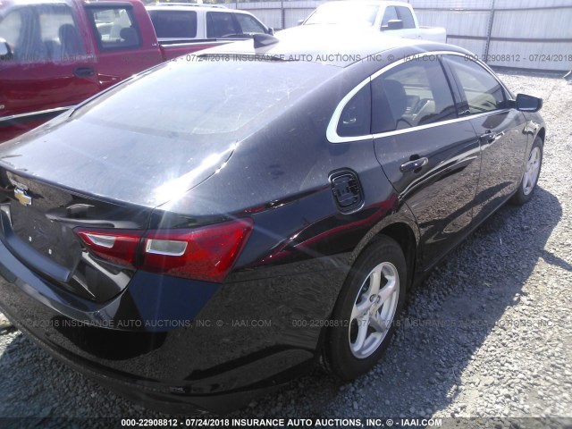 1G1ZB5ST7HF194887 - 2017 CHEVROLET MALIBU LS BLACK photo 4