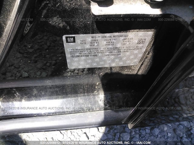 1G1ZB5ST7HF194887 - 2017 CHEVROLET MALIBU LS BLACK photo 9