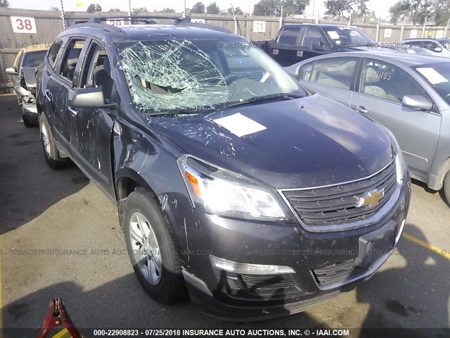 1GNKVFKD9DJ185279 - 2013 CHEVROLET TRAVERSE LS GRAY photo 1