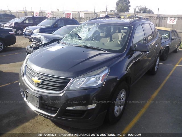 1GNKVFKD9DJ185279 - 2013 CHEVROLET TRAVERSE LS GRAY photo 2