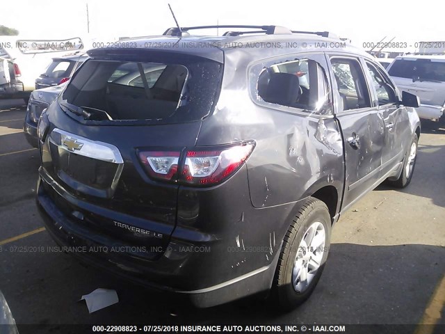 1GNKVFKD9DJ185279 - 2013 CHEVROLET TRAVERSE LS GRAY photo 4