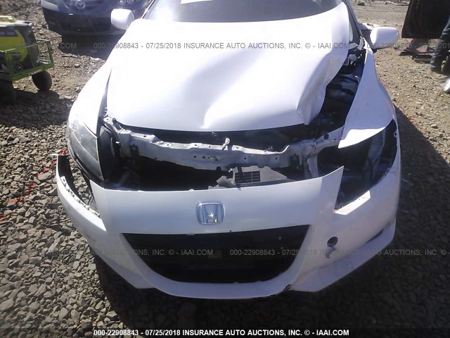 JHMZF1D63BS003880 - 2011 HONDA CR-Z EX WHITE photo 6