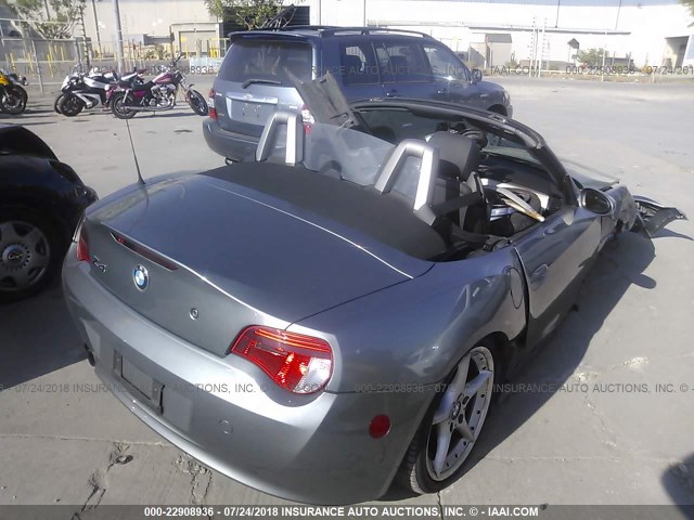 4USBU53538LX04974 - 2008 BMW Z4 3.0SI GRAY photo 4