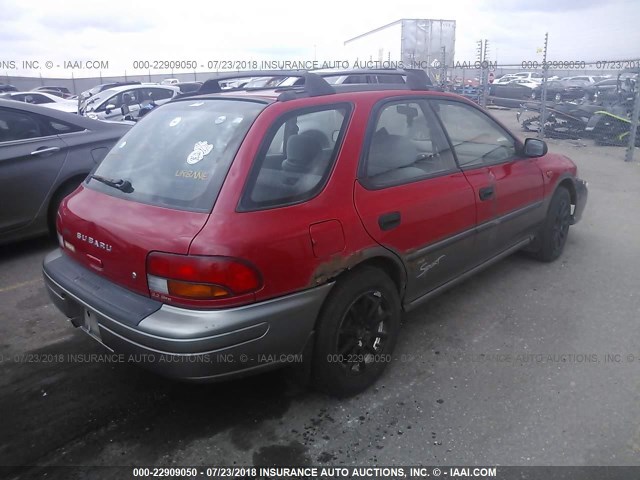 JF1GF4850VH820551 - 1997 SUBARU IMPREZA OUTBACK RED photo 4