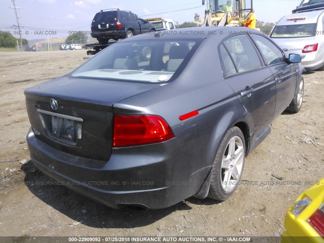 19UUA66284A030178 - 2004 ACURA TL GRAY photo 4