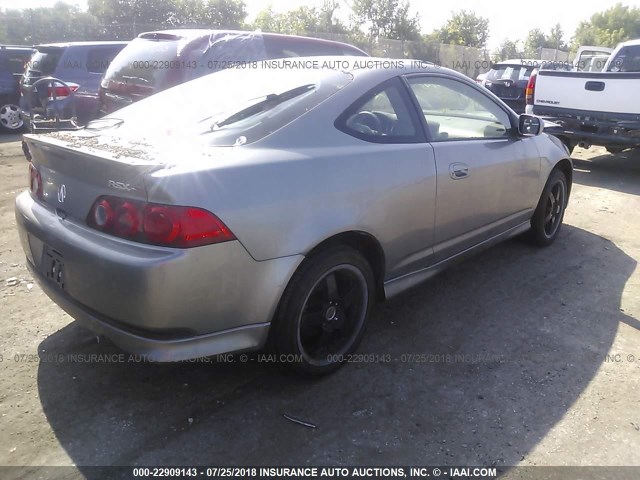 JH4DC530X5S004679 - 2005 ACURA RSX TYPE-S GRAY photo 4