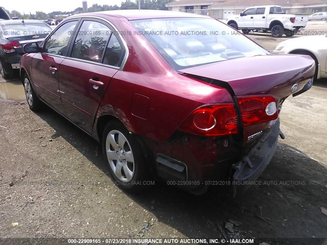 KNAGE123285172247 - 2008 KIA OPTIMA LX/EX RED photo 3