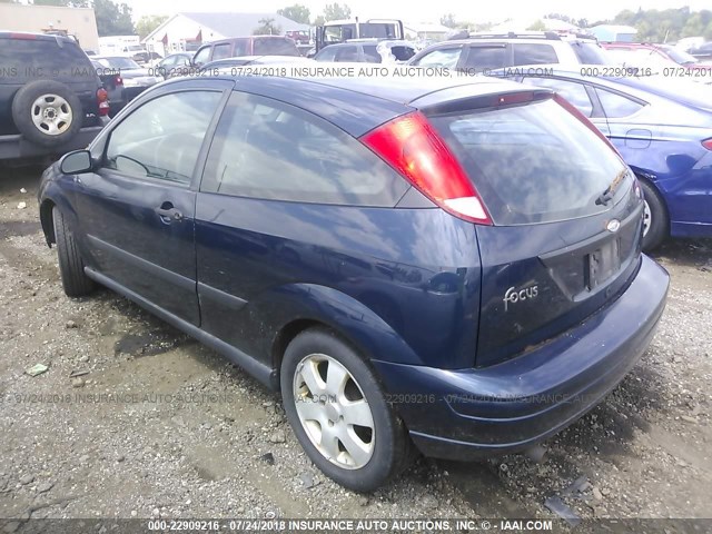 3FAFP313X2R110966 - 2002 FORD FOCUS ZX3 Dark Blue photo 3