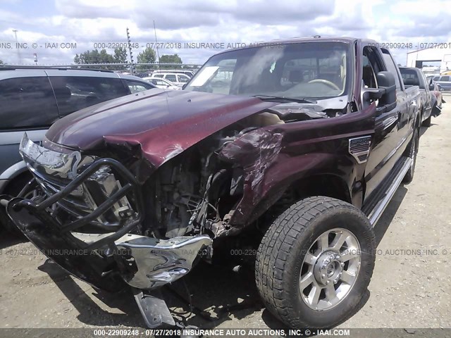 1FTSW21R29EB29308 - 2009 FORD F250 SUPER DUTY BURGUNDY photo 2