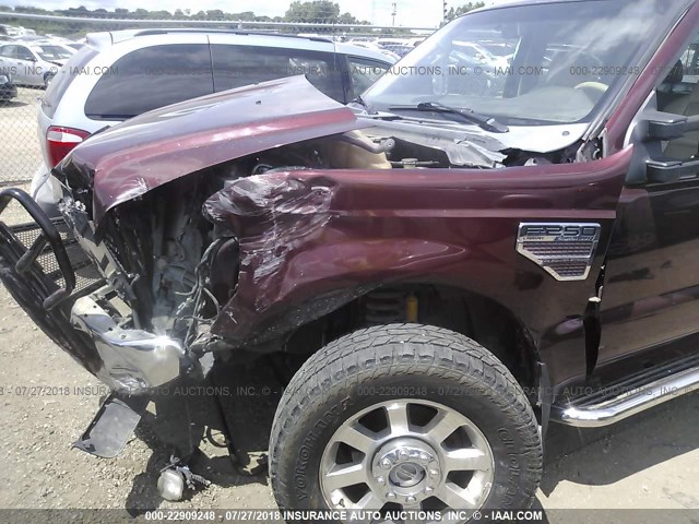 1FTSW21R29EB29308 - 2009 FORD F250 SUPER DUTY BURGUNDY photo 6