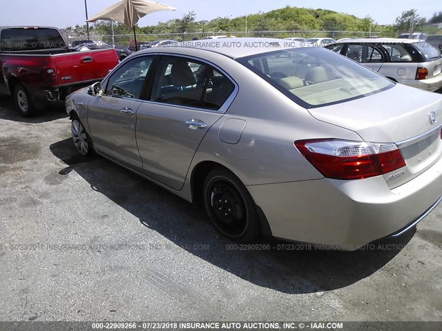 1HGCR2F81DA190923 - 2013 HONDA ACCORD EXL BEIGE photo 3