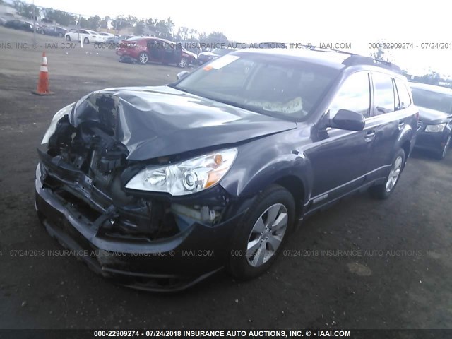 4S4BRCLC8B3419023 - 2011 SUBARU OUTBACK 2.5I LIMITED BLUE photo 2