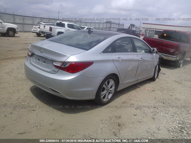 5NPEC4AC5DH596227 - 2013 HYUNDAI SONATA SE/LIMITED SILVER photo 4