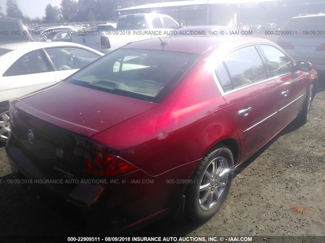 1G4HD57276U155606 - 2006 BUICK LUCERNE CXL RED photo 4