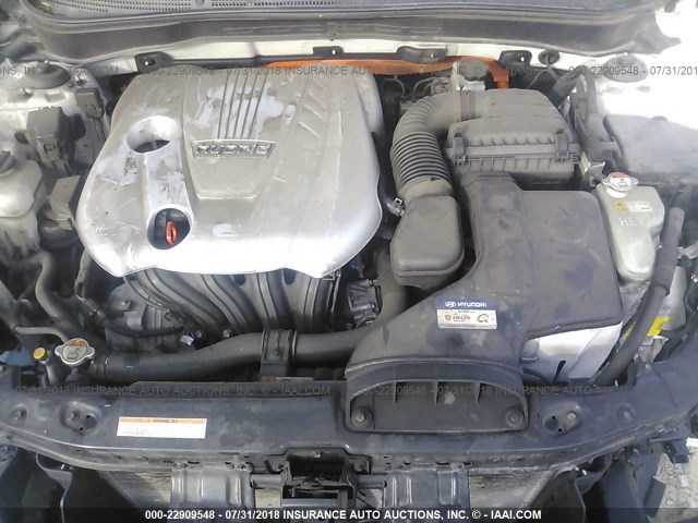 KMHEC4A45EA115468 - 2014 HYUNDAI SONATA HYBRID WHITE photo 10