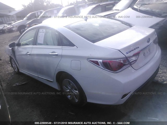 KMHEC4A45EA115468 - 2014 HYUNDAI SONATA HYBRID WHITE photo 3