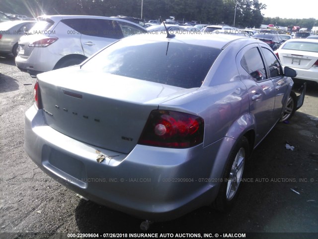 1C3CDZCB6EN227579 - 2014 DODGE AVENGER SXT SILVER photo 4