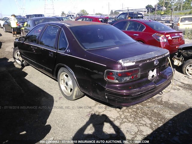 1G1BL52P3SR117666 - 1995 CHEVROLET CAPRICE / IMPALA CLASSIC/SS MAROON photo 3