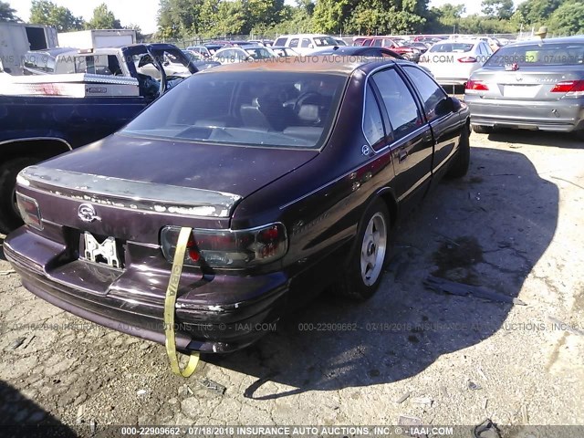 1G1BL52P3SR117666 - 1995 CHEVROLET CAPRICE / IMPALA CLASSIC/SS MAROON photo 4