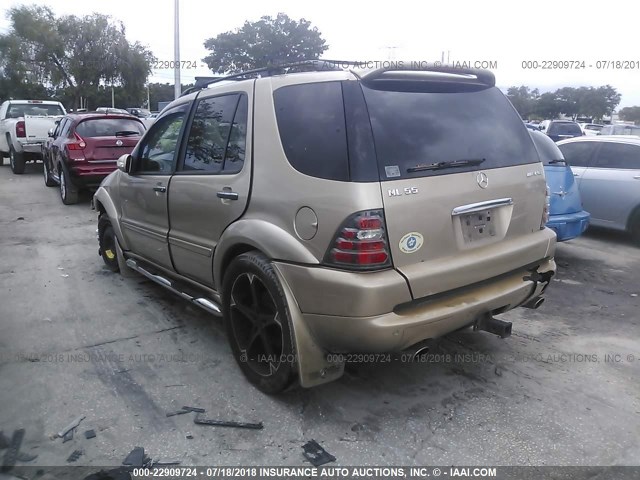 4JGAB74EX2A356767 - 2002 MERCEDES-BENZ ML 55 GOLD photo 3