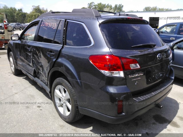 4S4BREKC6D2219893 - 2013 SUBARU OUTBACK 3.6R LIMITED BLACK photo 3