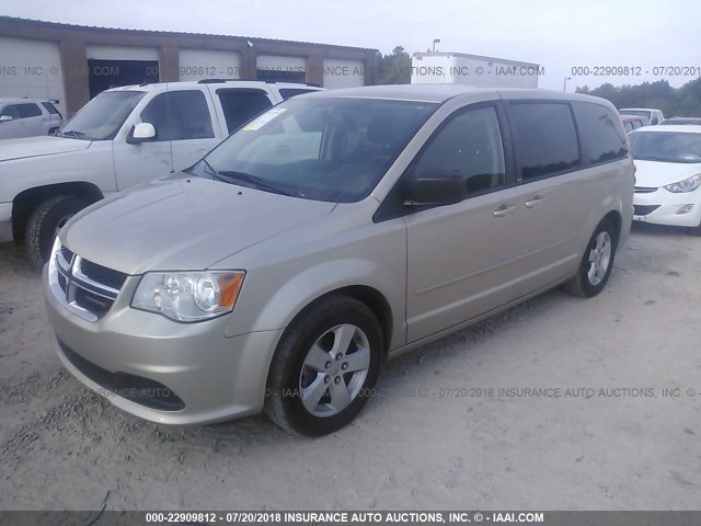 2C4RDGBG9DR650147 - 2013 DODGE GRAND CARAVAN SE Champagne photo 2